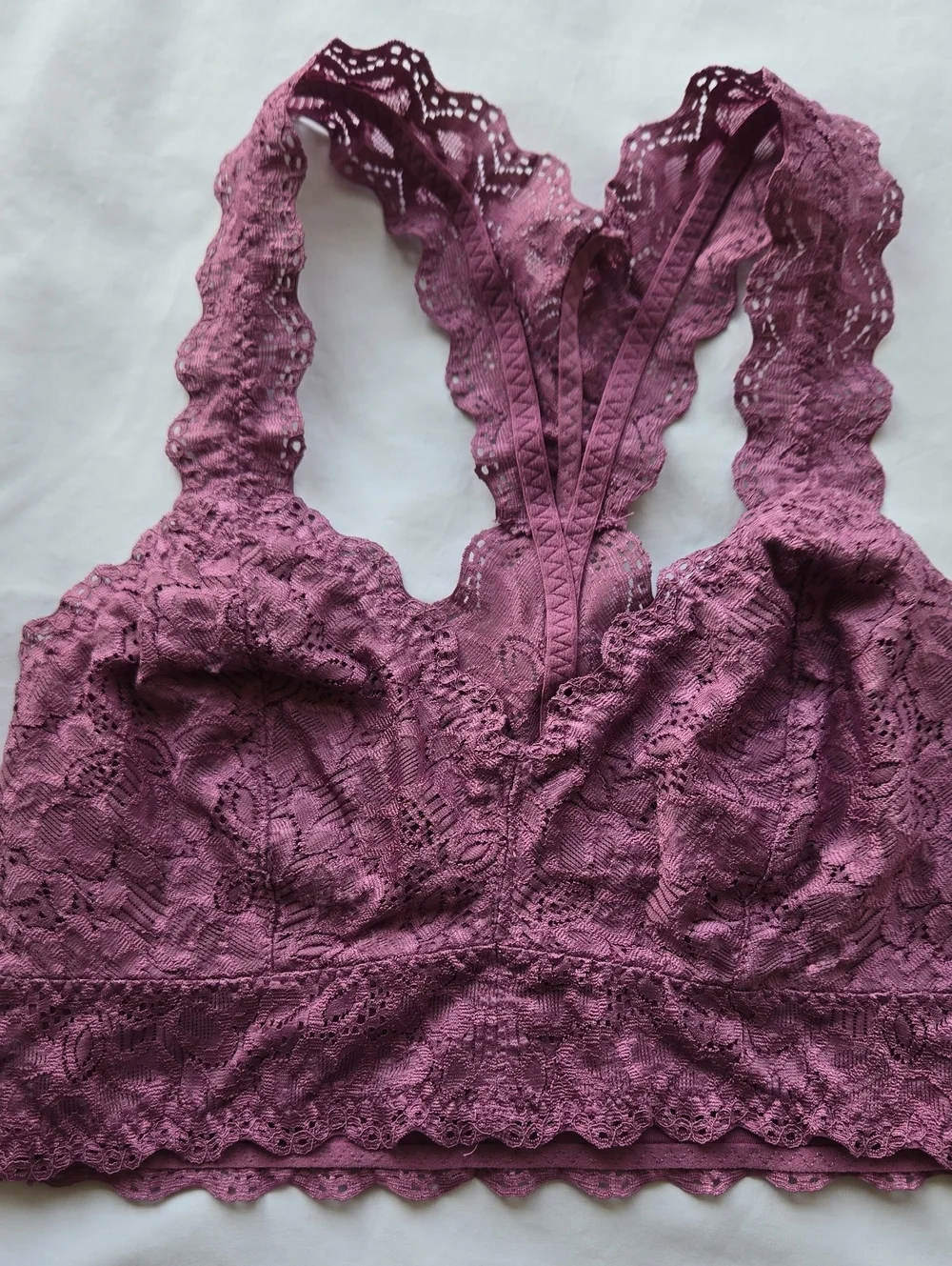 Felina Lace Racerback Bralettes in Black and Mauve